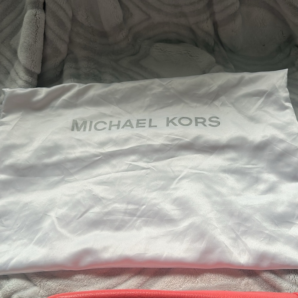 Michael Kors Red Studded Leather Backpack - Picture 6 of 7